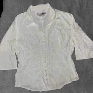 Women's White cotton Button-Down Shirt